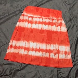 Orange and White Creamsicle Tie Dye Skirt